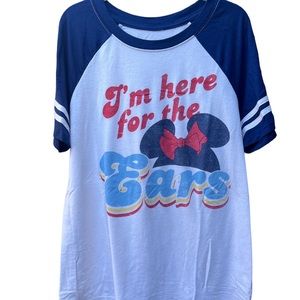 Disney Park Raglan Tee " I’m here for the Ears” Size Small